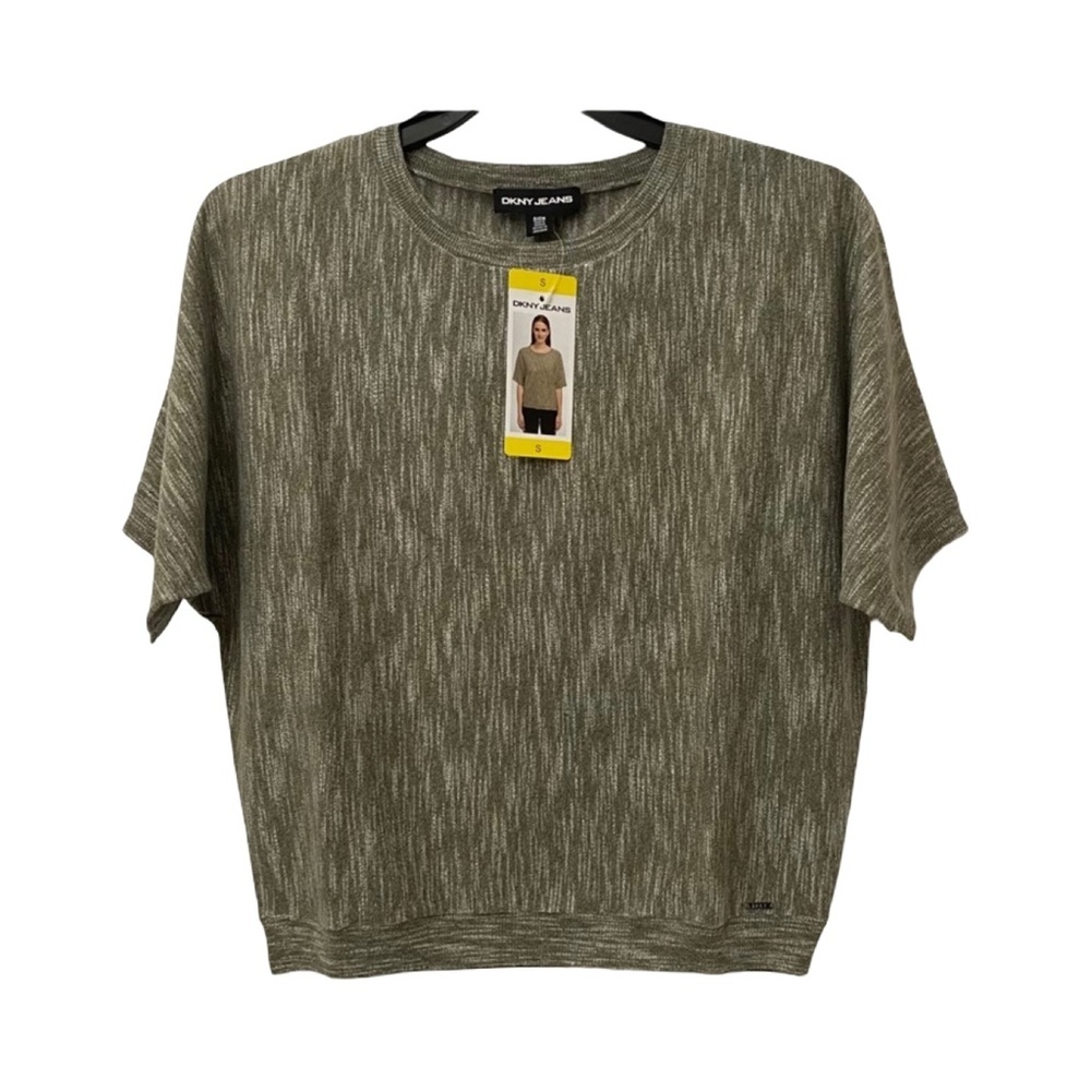 DKNY Women's Dolman Sleeve Marled Knit Top Sag Sage NWT S